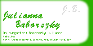 julianna baborszky business card